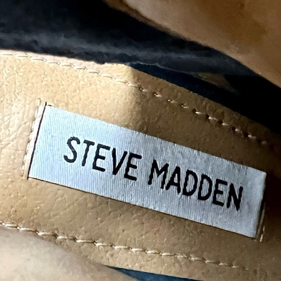 STEVE MADDEN Terraa heeled slingback blue peeptoe booties size 9.5 - Picture 8 of 9